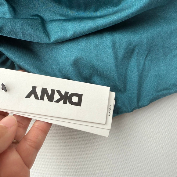 Women's DKNY Teal Ruffle One Piece Swimsuit S - Picture 6 of 9